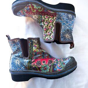 Dansko Vail Patchwork Rain Boots Booties Chelsea Ankle size 41 US 10.5 - 11